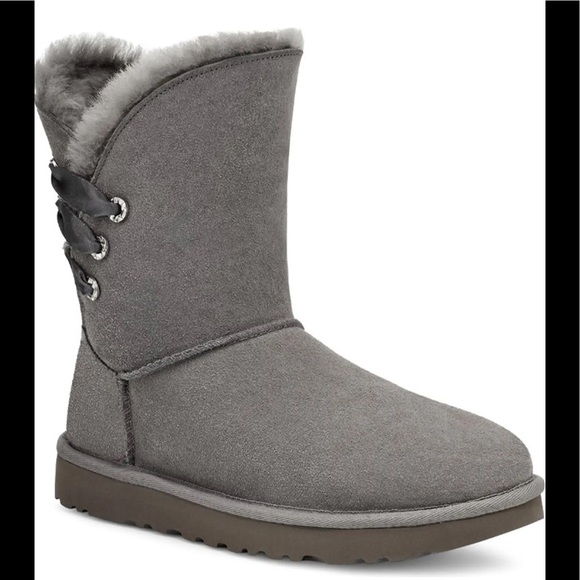NIB Women’s Size 5(European Size 36) UGG Constantine Ribbon Snow Boots In Grey - Picture 3 of 13